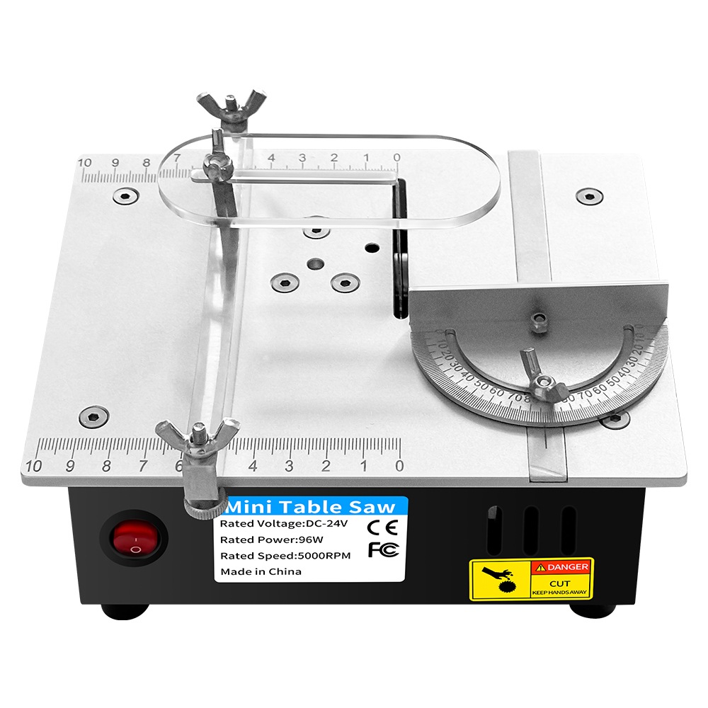 Mini Table Saw For Woodworking - DC24V家庭用ミニチュア木工テーブルのこぎり電気多機能精密防塵装飾切断機
