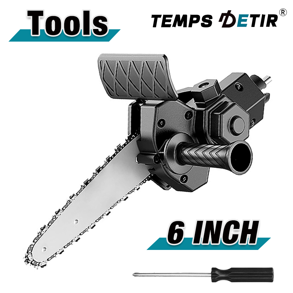 Mini Electric Chainsaw 6 Inch - 6インチ電動ドリル変換電動チェーンソーアダプターツール、家庭用ポータブルミニチェーンソー、木工トリミング/切断ツール