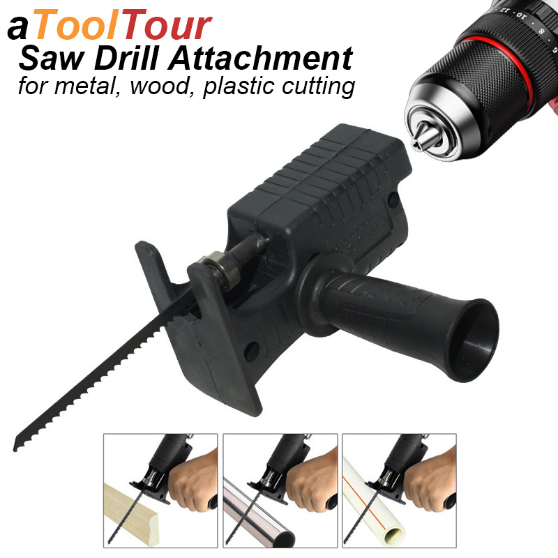 Reciprocating Saw Attachment Drill - レシプロソーアダプター電動ドリルアタッチメントポータブル変換コンバータージグカット金属プラスチック木材DIY PVC用