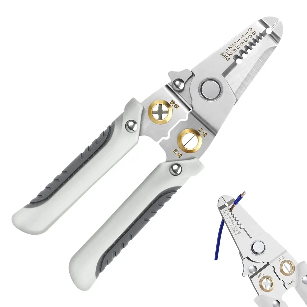 Automatic Wire Stripper Cutter - 6 1 ワイヤーストリッパー特殊ワイヤープライヤーツール電気ケーブルストリッピング切断ケーブルストリッパーと圧着ピーラーハンドツール