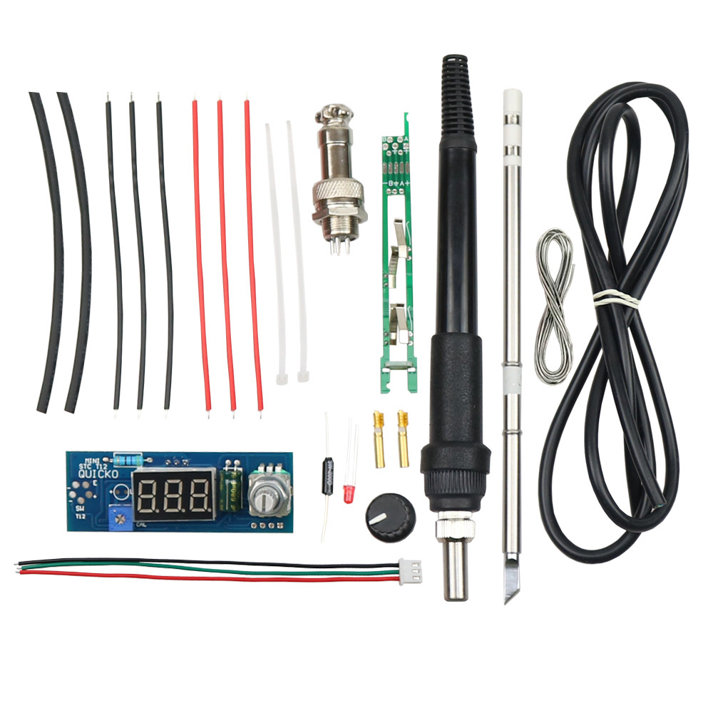 Digital Soldering Station T12 - STC-T12 はんだごて DIY キット/ユニットデジタルはんだごてステーション温度コントローラーキット/QUICKO MINI STC-LED-T12