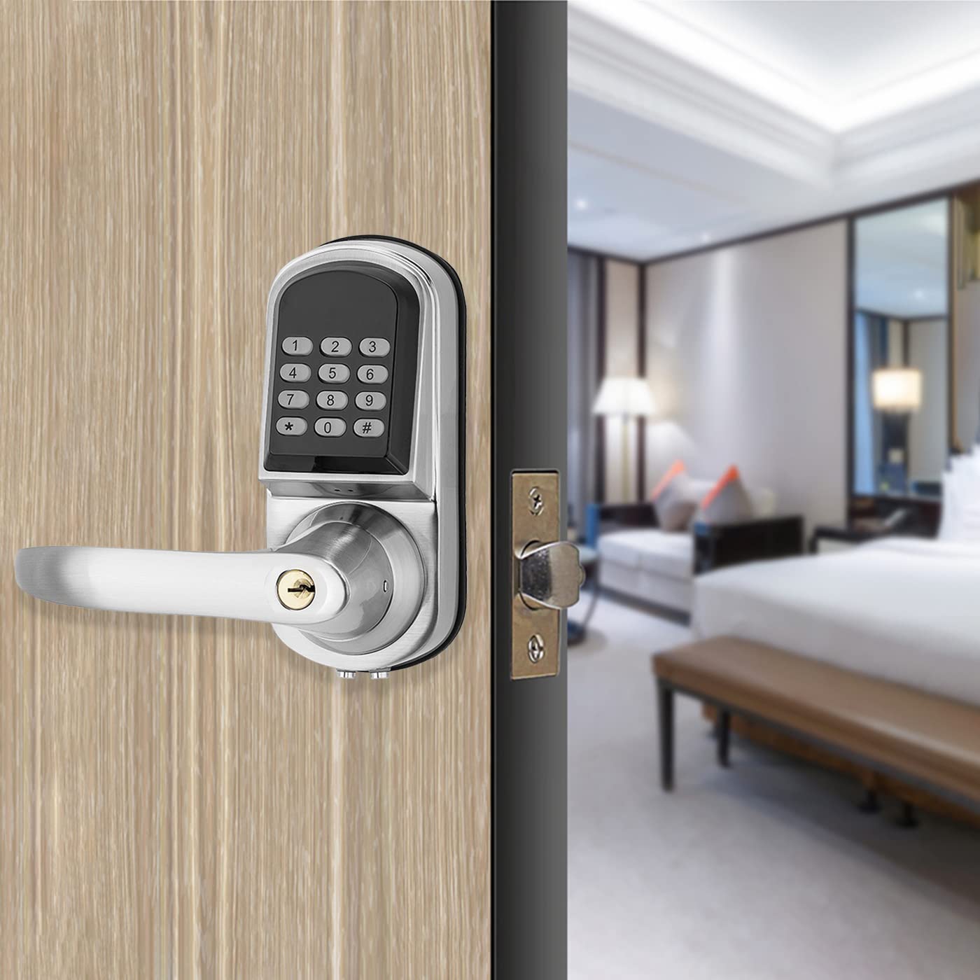Hardware - 高品質亜鉛合金製ハンドル付きコンビネーションロック TTlock BLE デジタルドアロック