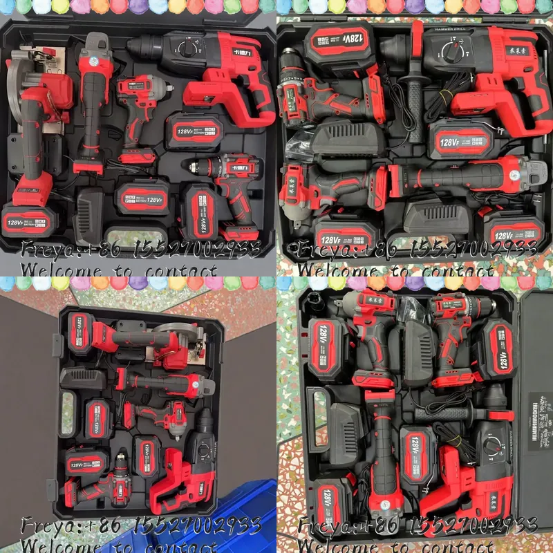 Brushless Angle Grinder Battery Powered - ブラシレス電動工具4点セット 多機能リチウム電池インパクトドリル アングルグラインダー 電動ハンマー 電動レンチ