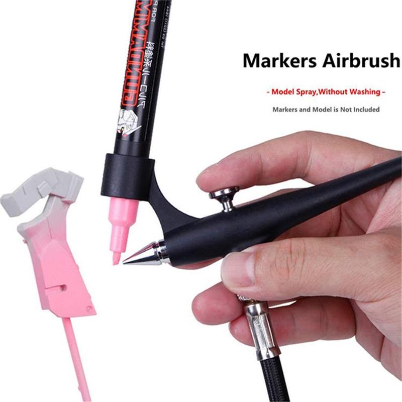 Airbrush Kit With Mini Compressor - 小型エアブラシ軽量マーカーペンポータブルミニサイズスプレーガンメイクアップネイルアートセット絵画モデルツール