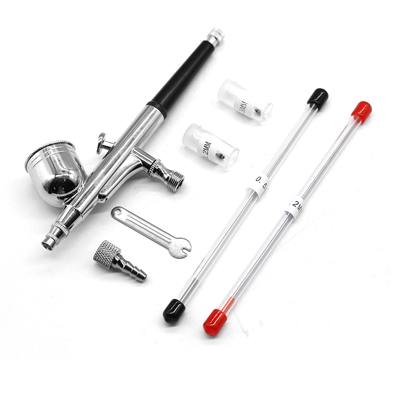 Airbrush Kit With Mini Compressor - 重力デュアルアクションミニエアブラシペイントネイルスプレーガンメイクアップペイントセット顔タトゥーアート美容インクジェット車修理 DIY ツール