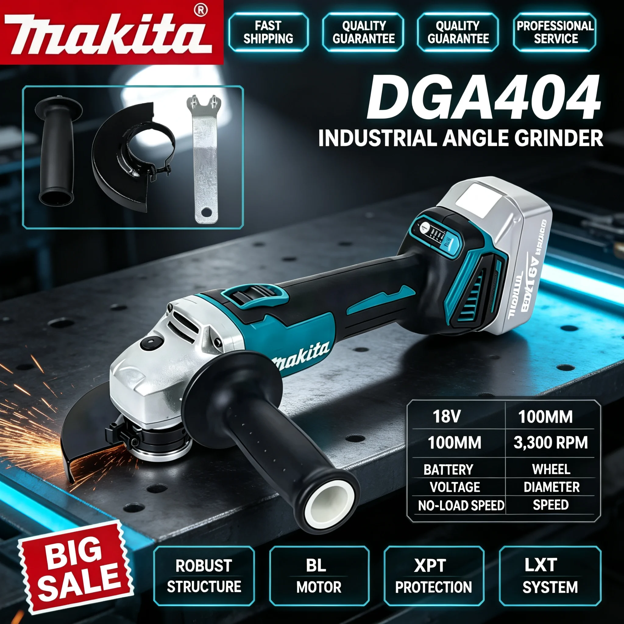 マキタ DGA404 充電式ブラシレスアングルグラインダー  - Brushless Angle Grinder Battery Powered のレビューと価格