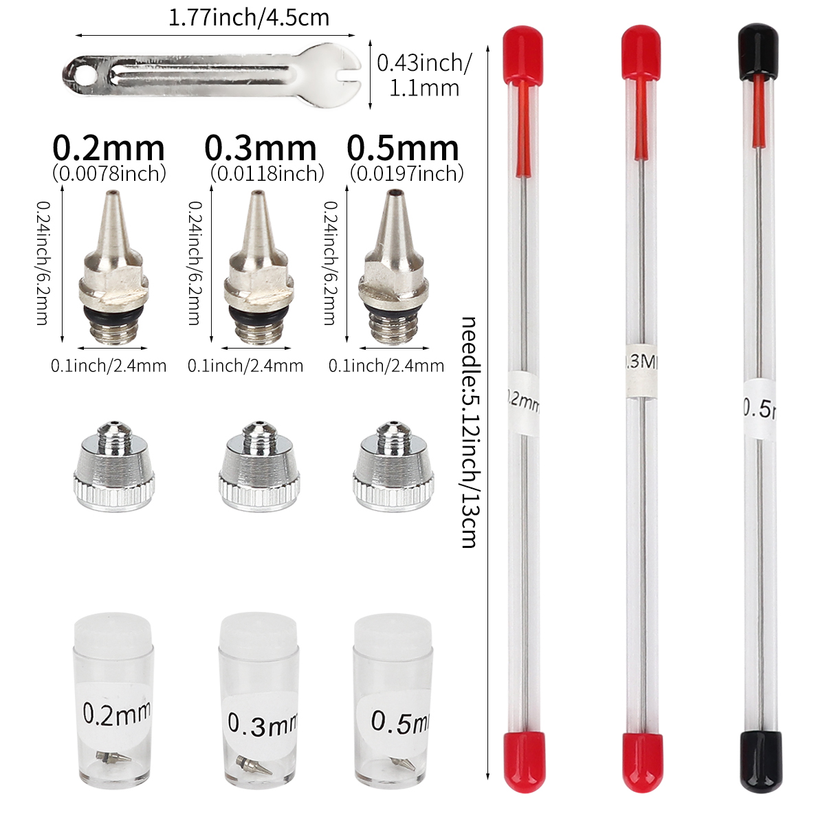 3 個セット 0.2/0.3/0.5 ミリメートルエアブラシ - Airbrush Kit With Mini Compressor のレビューと価格