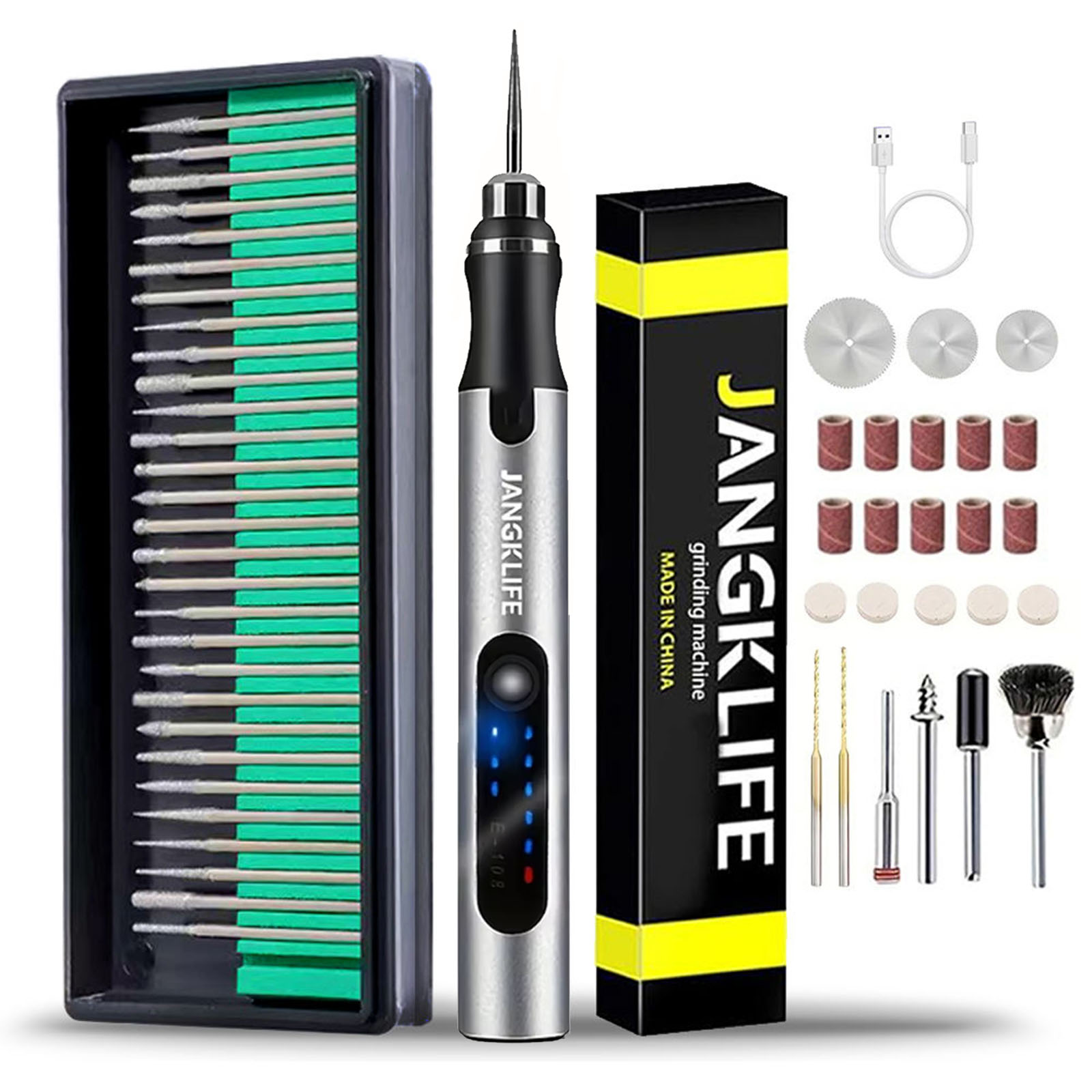 USBコードレスロータリーツールキット木工彫刻ペンDIYジュ - Cordless Rotary Tool Kit Accessories のレビューと価格