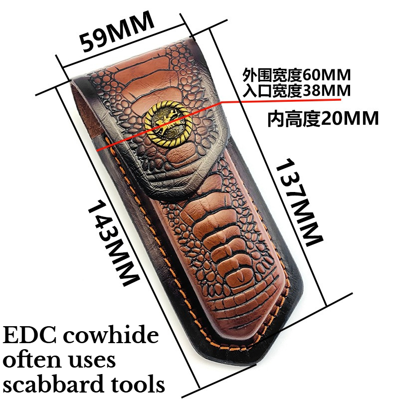 折りたたみ式牛革製ナイフカバー ユニバーサルヘッドレイヤーツ - Hand Tools のレビューと価格