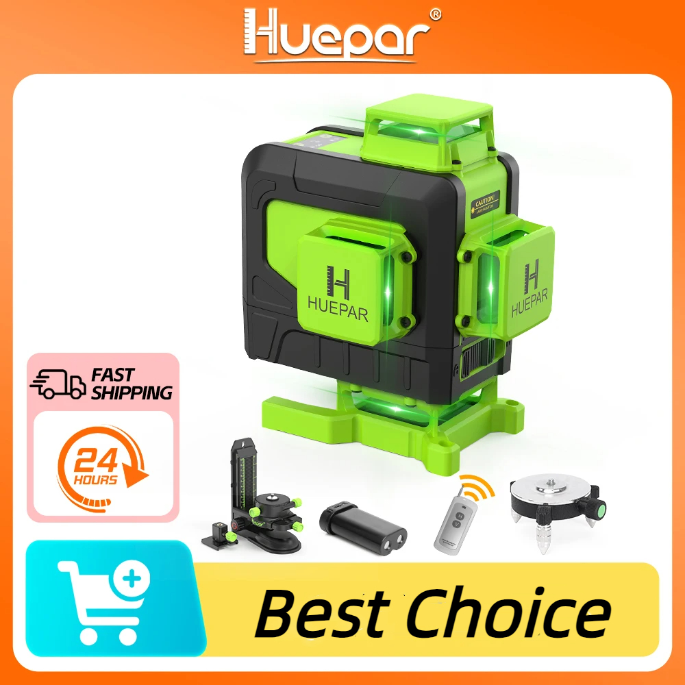 ホームレーザーレベル,リモコン付き,垂直および水平,16ライ - Laser Level 16 Lines 4D Green のレビューと価格