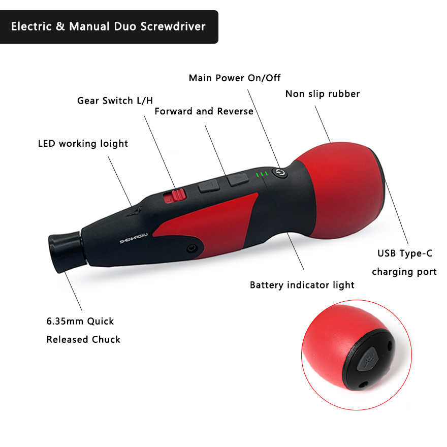 ミニ電動ドライバー,調整可能,大トルク,2スピード,USB充 - Electric Screwdriver Rechargeable Usb のレビューと価格