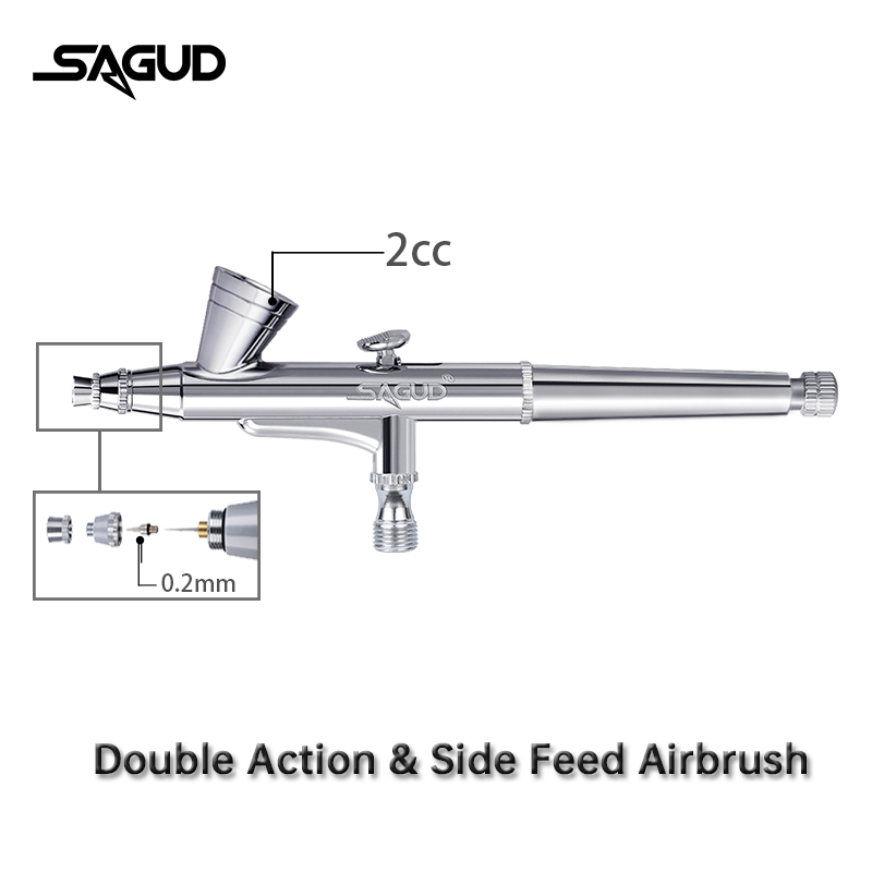 SAGUD エアブラシモデル SD-135 0.2 ミリメー - Airbrush Kit With Mini Compressor のレビューと価格