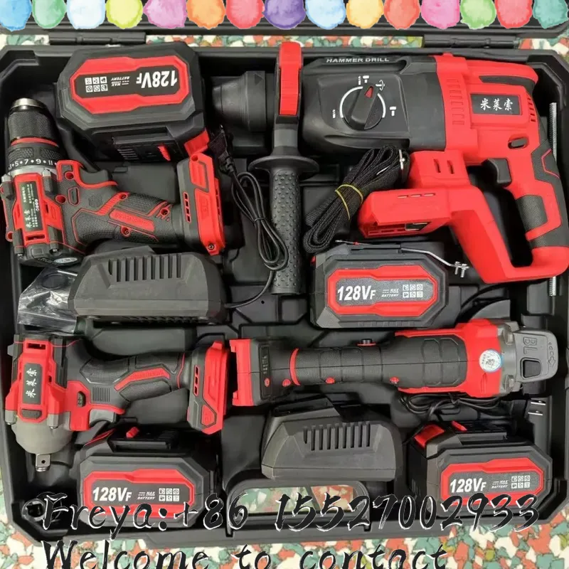 ブラシレス電動工具4点セット 多機能リチウム電池インパクトド - Brushless Angle Grinder Battery Powered のレビューと価格
