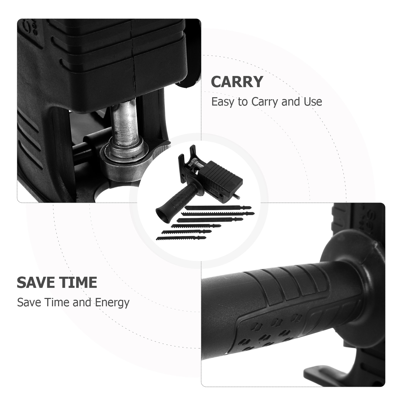 7点セット電動ドリル変換ソー黒ポータブル往復アタッチメントブ - Reciprocating Saw Attachment Drill のレビューと価格