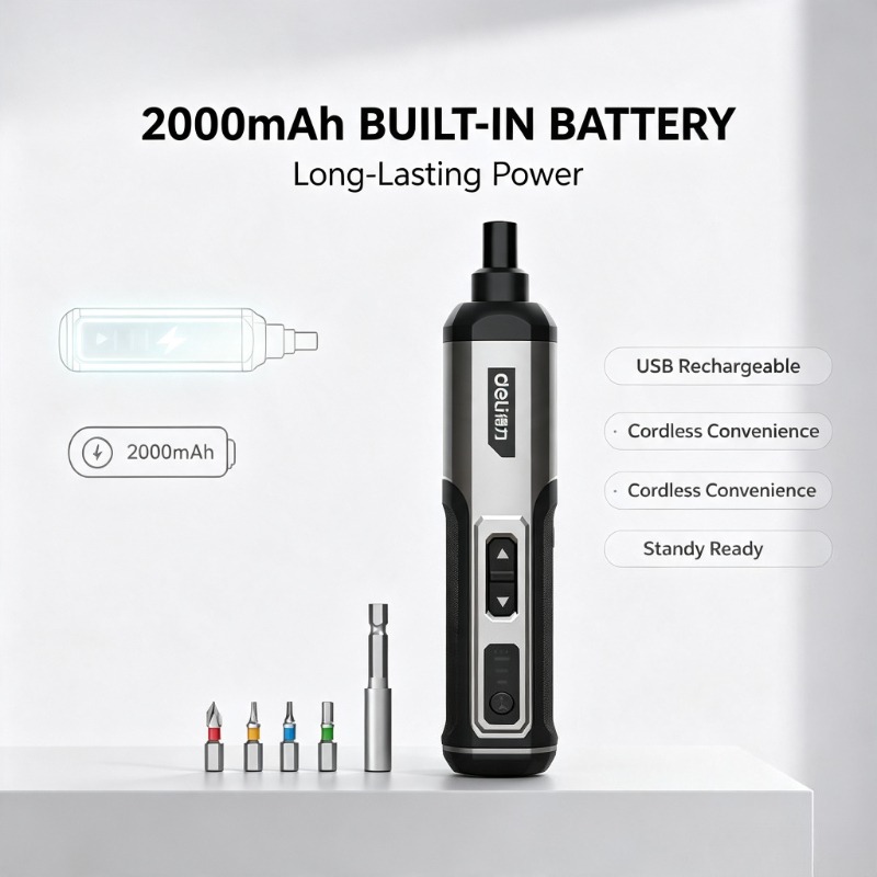 デリ 4V 3段階速度調整コードレス電動ドライバーセット 2 - Electric Screwdriver Rechargeable Usb のレビューと価格