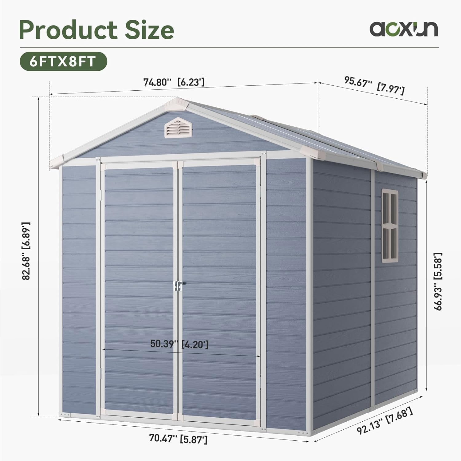 6x8フィート屋外収納庫、樹脂床、小型ガーデン用防水プラスチ - Garden Tools のレビューと価格