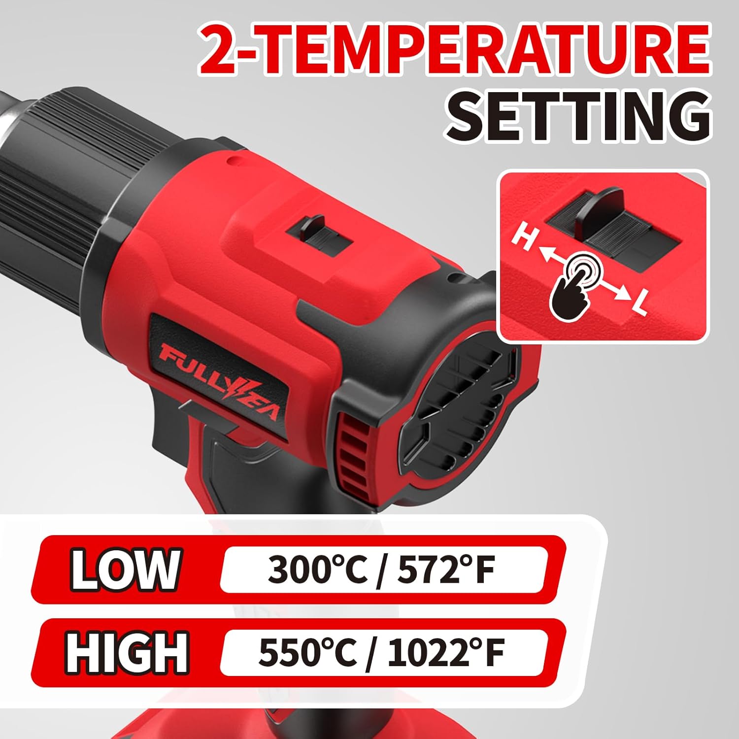 コードレス熱風機、最大1022度 ° F (550 ° C) - Cordless Heat Gun For Shrink Tubing のレビューと価格