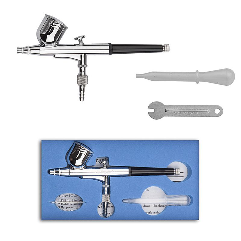 重力デュアルアクションミニエアブラシペイントネイルスプレーガ - Airbrush Kit With Mini Compressor のレビューと価格
