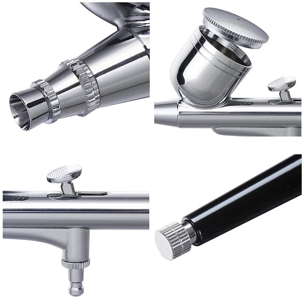 重力デュアルアクションミニエアブラシペイントネイルスプレーガ - Airbrush Kit With Mini Compressor のレビューと価格
