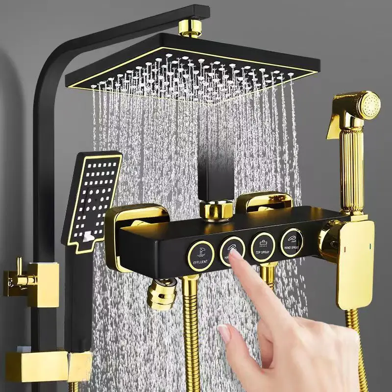 ブラックゴールドステンレス鋼シャワーシステムコンプリートセッ - Plumbing のレビューと価格