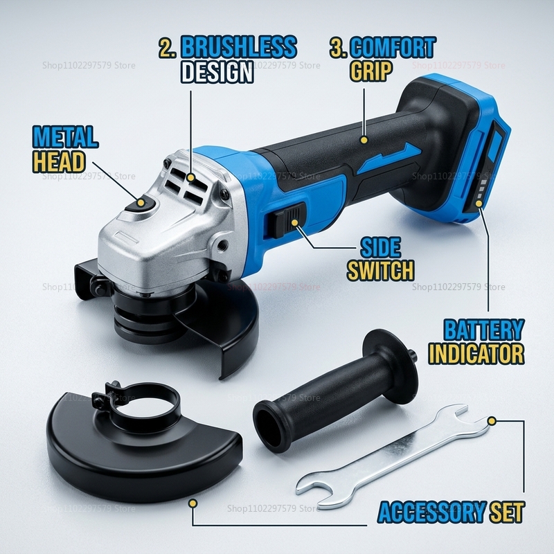 コードレスブラシレスアングルグラインダー 18Vバッテリー対 - Brushless Angle Grinder Battery Powered のレビューと価格
