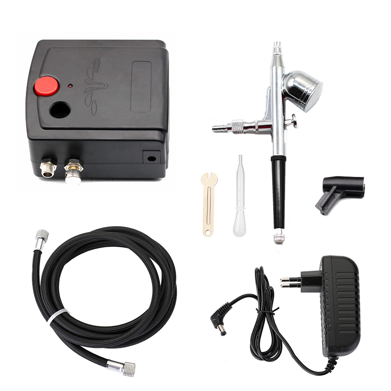 デュアルアクションスプレーガンエアブラシコンプレッサー付き0 - Airbrush Kit With Mini Compressor のレビューと価格