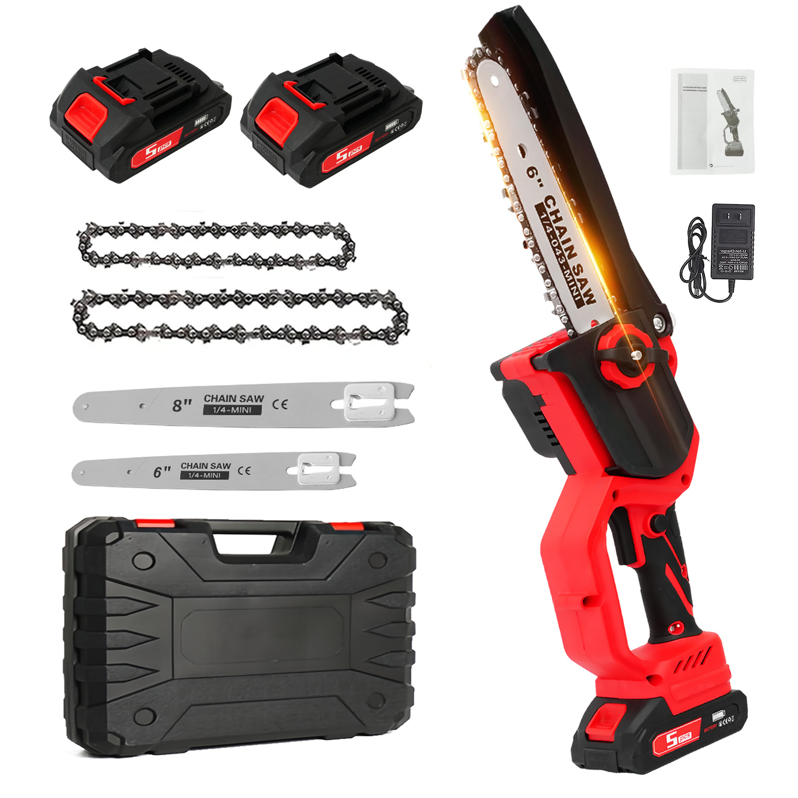 電動チェーンソー 1380W 高速ブラシレス 30ft/s  - Mini Electric Chainsaw 6 Inch のレビューと価格