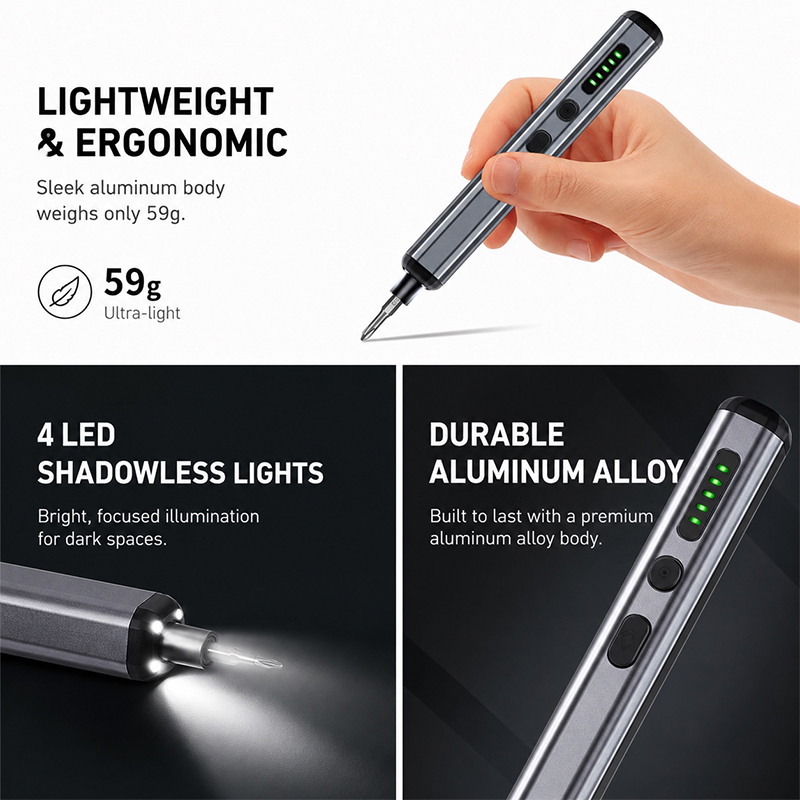 68 in 1精密電動ドライバーセット、64ビット、LEDラ - Electric Screwdriver Rechargeable Usb のレビューと価格