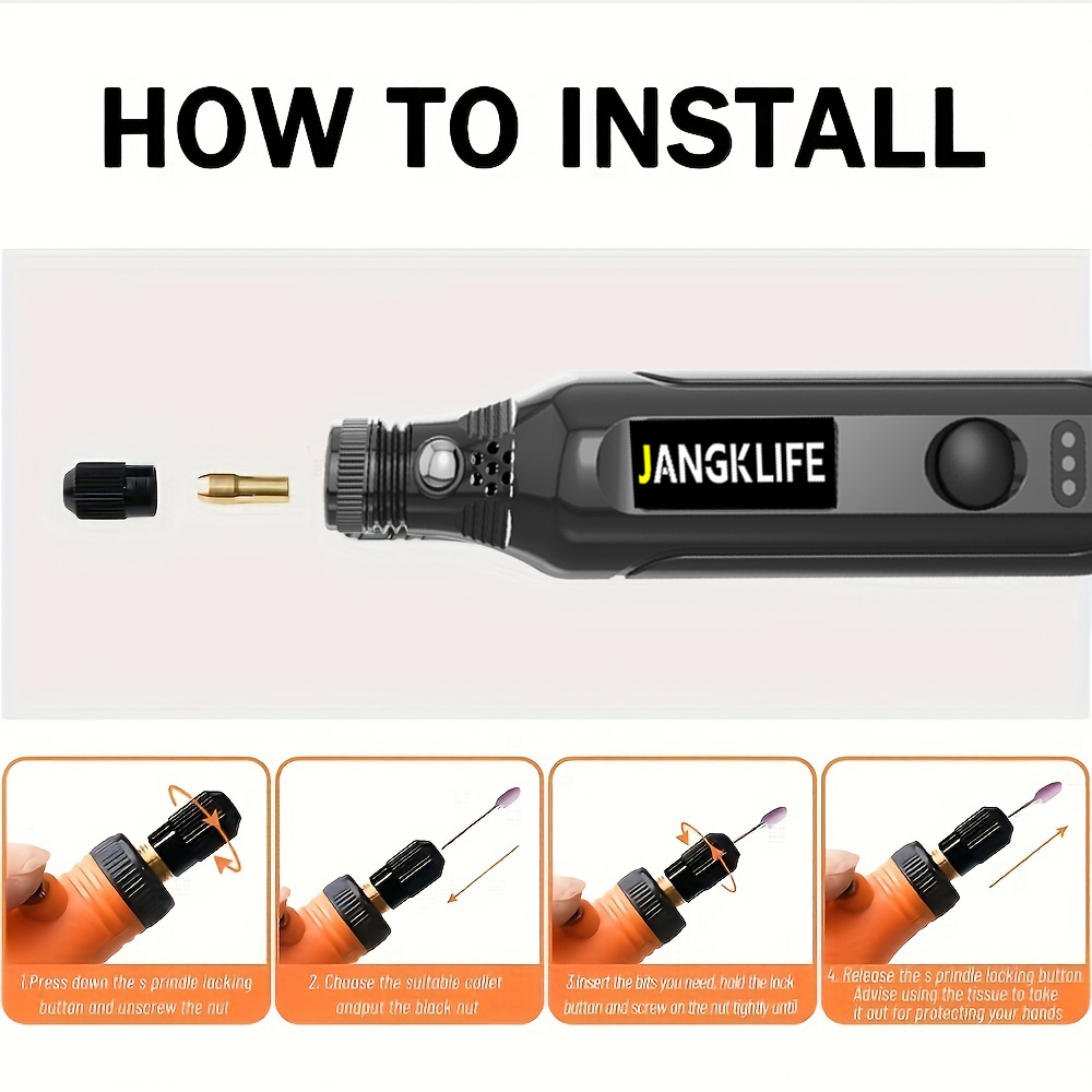 USBコードレスロータリーツールキット木工彫刻ペンDIYジュ - Cordless Rotary Tool Kit Accessories のレビューと価格