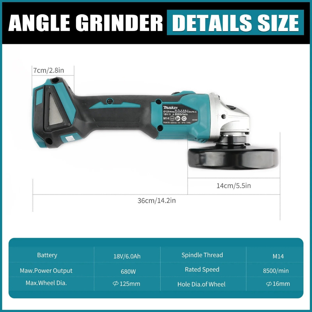 マキタ DGA404 125mm 18V ブラシレス電動アン - Brushless Angle Grinder Battery Powered のレビューと価格