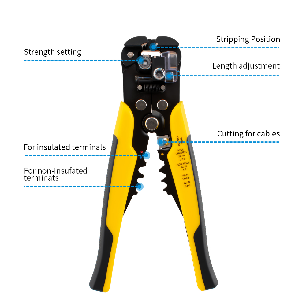 多機能ハンドツール電気技師用ワイヤープライヤー、ケーブルワイ - Automatic Wire Stripper Cutter のレビューと価格