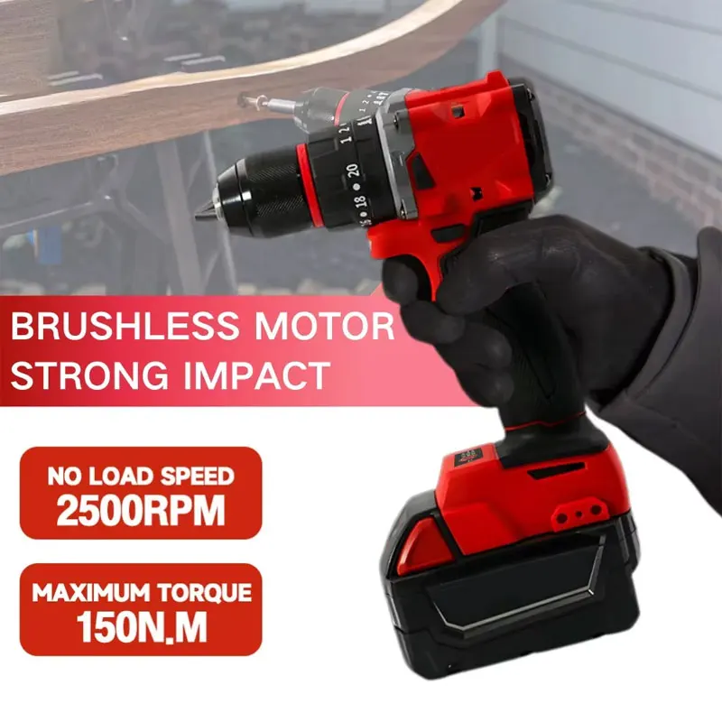 小型電動ブラシレスインパクトドリル 150Nm コードレス電 - Brushless Cordless Electric Drill 18V のレビューと価格
