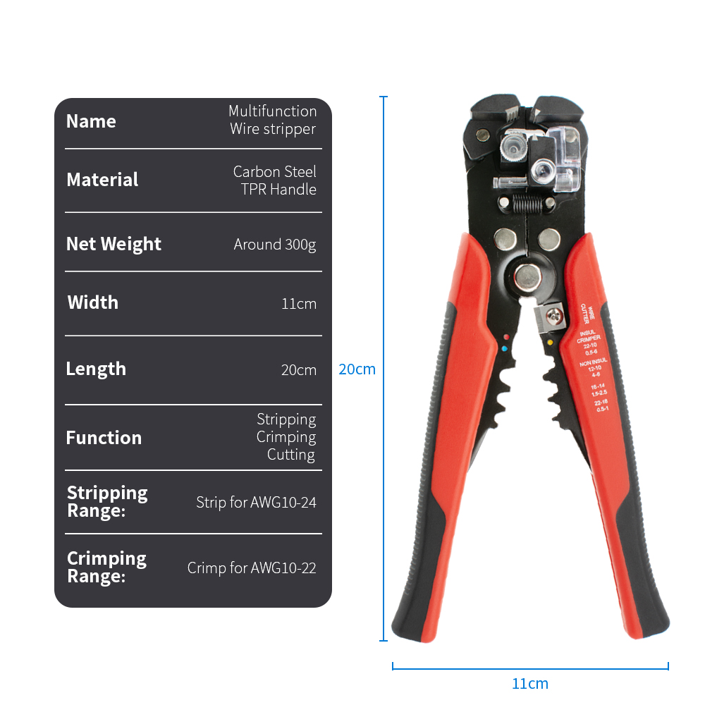 プロ仕様自動ワイヤーストリッパー圧着ペンチ電気技師用ケーブル - Automatic Wire Stripper Cutter のレビューと価格