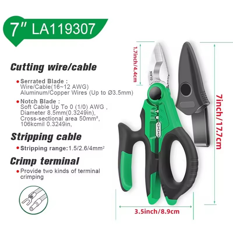 LAOA 電気技師用はさみ 6/7/8 インチ ワイヤースト - Automatic Wire Stripper Cutter のレビューと価格