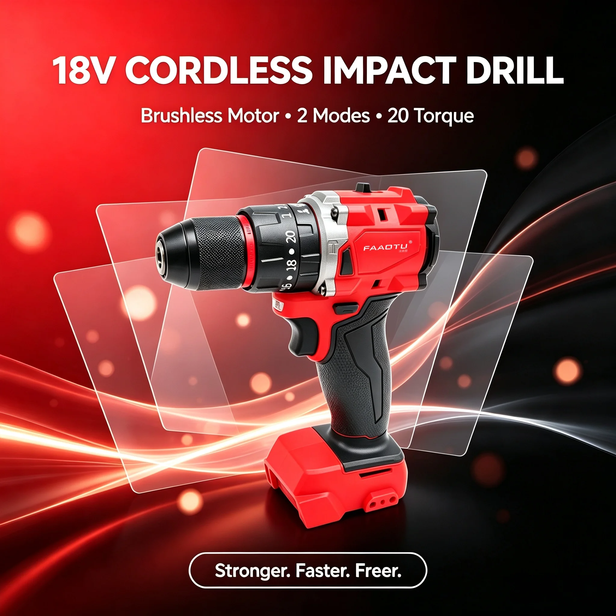 FAAOTU 18V ブラシレスコードレスインパクトドリル、 - Brushless Cordless Electric Drill 18V のレビューと価格